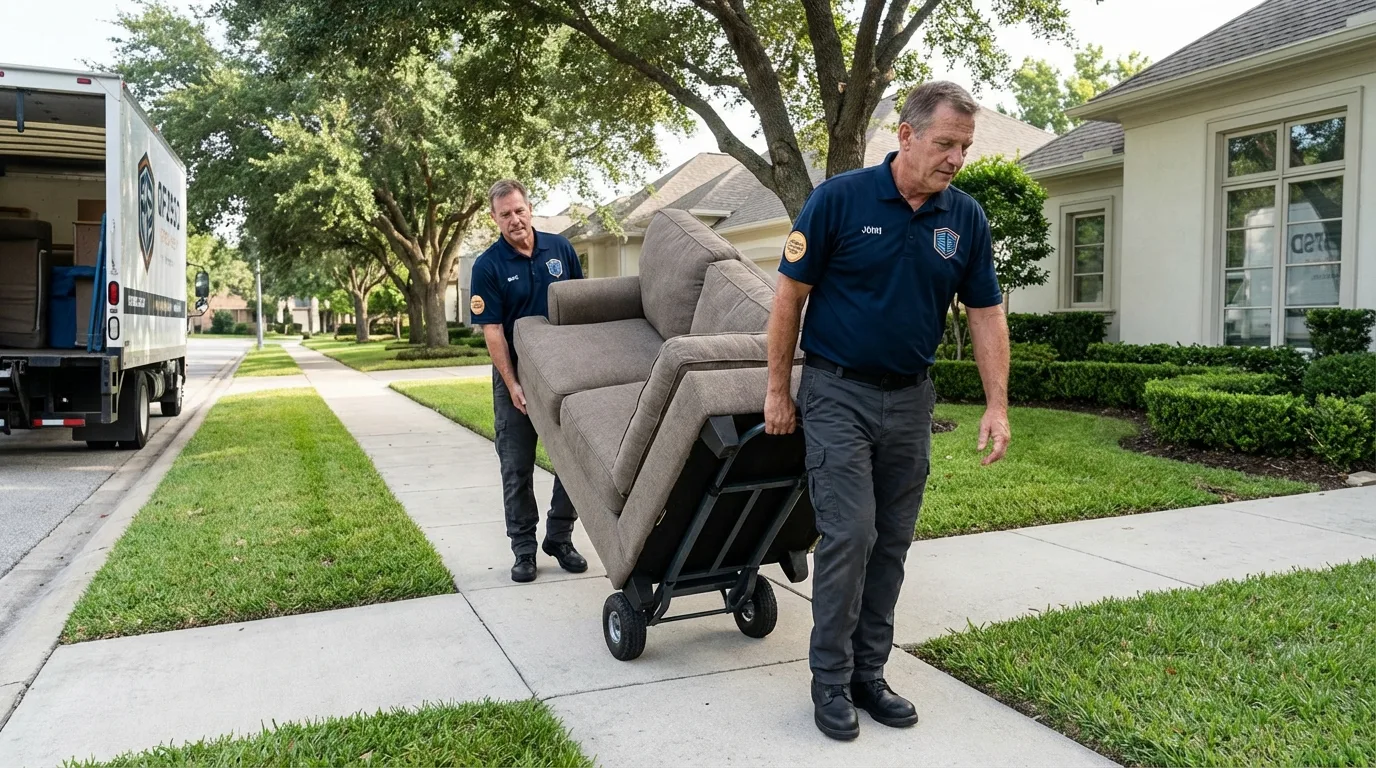 Local residential moving crew loading furniture in Granite Bay, CA